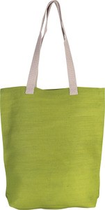 Kimood KI0229 - Shoppingtasche aus Jute-Baumwollmischgewebe Lime Green