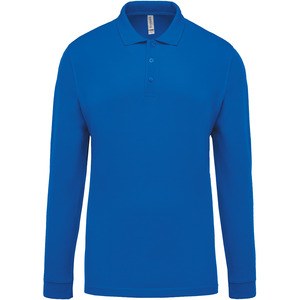 Kariban K256 - Herren Langarm-Polohemd. Baumwollpiqué Light Royal Blue