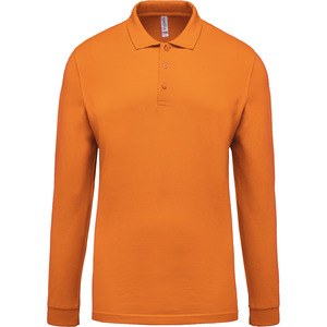 Kariban K256 - Herren Langarm-Polohemd. Baumwollpiqué Orange