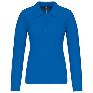 Kariban K257 - Damen Langarm-Polohemd. Baumwollpiqué Light Royal Blue