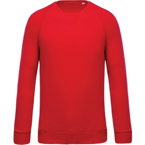 Kariban K480 - Herren Sweatshirt BIO-BAUMWOLLE Rundhalsausschnitt Raglanärmel Rot
