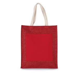 Kimood KI0221 - Jute Shopper Tasche Cherry Red / Gold