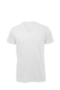 B&C CGTM044 - Organic Cotton Inspire V-neck T-shirt Weiß