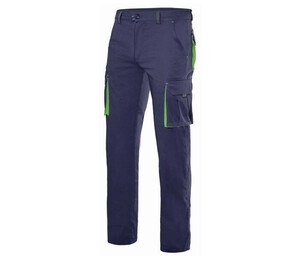 VELILLA V3024S - Zweifarbige Stretchhose mit mehreren Taschen Navy/Lime