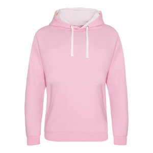 AWDIS JH003 - Kontrast-Hoodie Baby Pink / Arctic White