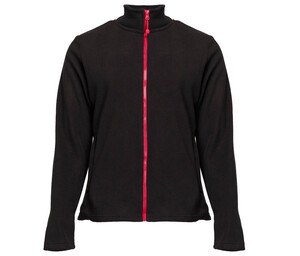 BLACK & MATCH BM701 - Frauenfleece -Jacke für Frauen mit Reißverschluss Schwarz / Rot