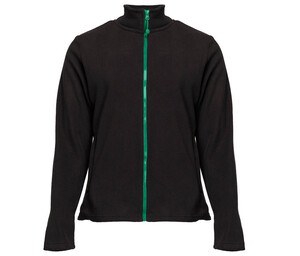 BLACK & MATCH BM701 - Frauenfleece -Jacke für Frauen mit Reißverschluss Black/ Kelly Green
