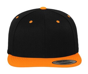 Flexfit 6089MT - Zweifarbige Snapback-Kappe Black/ Neon Orange