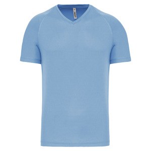 PROACT PA476 - Herren Kurzarm-Sportshirt mit V-Ausschnitt Sky Blue