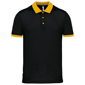 Proact PA489 - Herren Performance Piqué-Polohemd Black / Yellow