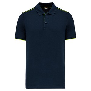 WK. Designed To Work WK270 - Polo DayToDay contrastado hombre Navy/Fluorescent Yellow