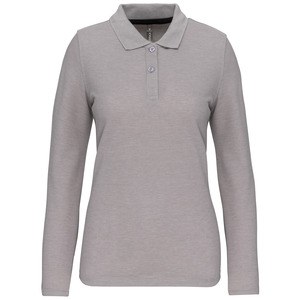 WK. Designed To Work WK277 - Polo Antibacteriano manga larga mujer Oxford Grey