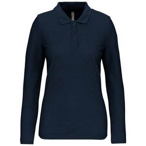 WK. Designed To Work WK277 - Polo Antibacteriano manga larga mujer Navy