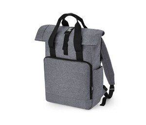 Bag Base BG118L - RECYCLED TWIN HANDLE ROLL-TOP LAPTOP BACKPACK Grey Marl