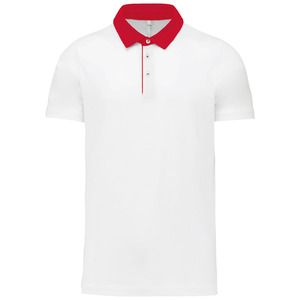 Kariban K260 - Zweifarbiges Jersey-Polohemd für Herren Weiß / Rot