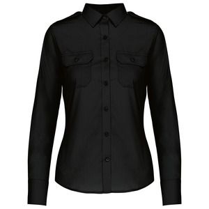 Kariban K506 - Langarm-Pilotenhemd für Damen Black