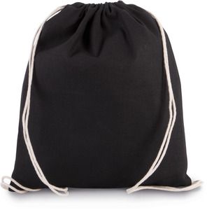 Kimood KI0147 - Kleiner Rucksack aus Bio-Baumwolle mit Kordeln Black