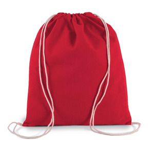 Kimood KI0147 - Kleiner Rucksack aus Bio-Baumwolle mit Kordeln Hibiscus Red