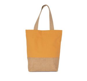 Kimood KI0298 - Shoppingtasche aus Baumwolle verklebten Jutefäden Cumin Yellow / Natural