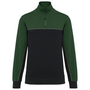 WK. Designed To Work WK404 - Umweltfreundliches Unisex-Sweatshirt mit Reißverschlusskragen Black/Forest Green