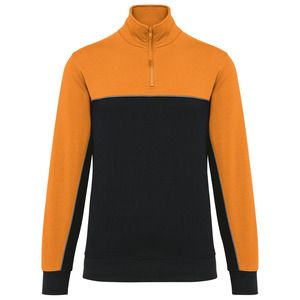 WK. Designed To Work WK404 - Umweltfreundliches Unisex-Sweatshirt mit Reißverschlusskragen Black / Orange