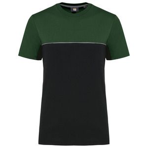 WK. Designed To Work WK304 - Zweifarbiges umweltfreundliches Unisex-T-Shirt mit kurzen Ärmeln Black/Forest Green
