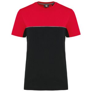 WK. Designed To Work WK304 - Zweifarbiges umweltfreundliches Unisex-T-Shirt mit kurzen Ärmeln Schwarz / Rot
