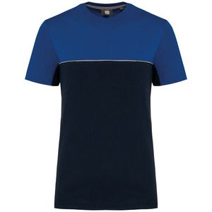 WK. Designed To Work WK304 - Zweifarbiges umweltfreundliches Unisex-T-Shirt mit kurzen Ärmeln Navy / Royal Blue