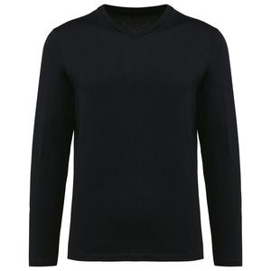 Kariban Premium PK306 - Supima® Herren-T-Shirt mit V-Ausschnitt und langen Ärmeln Black