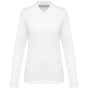 Kariban Premium PK203 - Supima® Damen-Polohemd mit langen Ärmeln Weiß