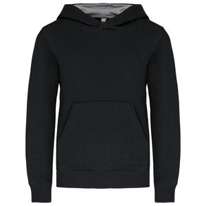 Kariban K453 - BICOLOR KAPUZEN SWEATSHIRT FÜR KINDER Black / Fine Grey