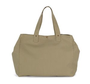 Kimood KI3208 - Shoppingtasche aus ausgewaschener Baumwolle Washed Olive Gray