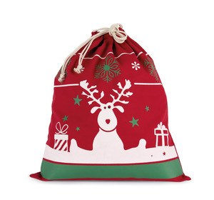 Kimood KI0735 - Tasche mit Kordel und Weihnachtsmotiven Cherry Red
