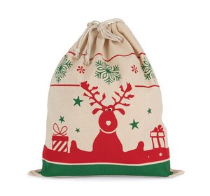 Kimood KI0735 - Tasche mit Kordel und Weihnachtsmotiven Natural