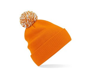 Beechfield BF450 - Mütze mit Pom Pom Orange / White