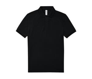 B&C BCU424 - Kurzärmeliges Poloshirt aus feinem Piqué Black