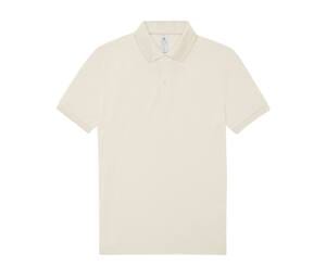 B&C BCU424 - Kurzärmeliges Poloshirt aus feinem Piqué Off White
