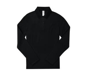 B&C BCW462 - Langärmeliges Poloshirt für Damen Black