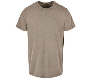 BUILD YOUR BRAND BY190 - Herren-T-Shirt Acid Washed Dark Khaki