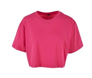 BUILD YOUR BRAND BY264 - Kurzes Damen T-Shirt Hibiskus Pink
