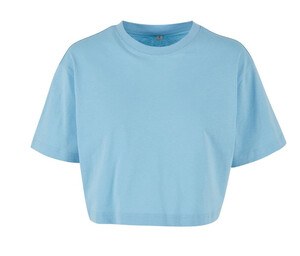 BUILD YOUR BRAND BY264 - Kurzes Damen T-Shirt Baltic Blue