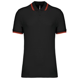 Kariban K272 - Polohemd für Herren mit kurzen Ärmeln und Streifen Schwarz / Rot