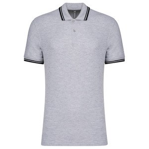 Kariban K272 - Polohemd für Herren mit kurzen Ärmeln und Streifen Oxford Grey/ Black