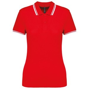 Kariban K273 - Polohemd für Damen mit kurzen Ärmeln und Streifen Red / White