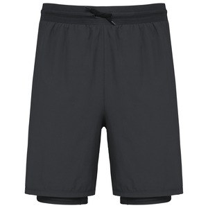 PROACT PA1032 - Umweltfreundliche 2-in-1-Shorts mit integrierter Untershort für Herren Black