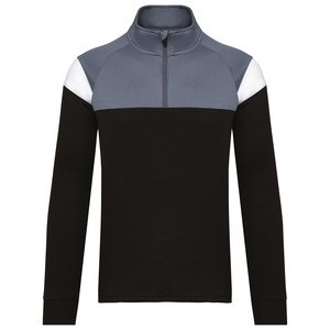 PROACT PA387 - Unisex Trainings-Sweatshirt mit 1/4 Reißverschluss Black / Sporty Grey