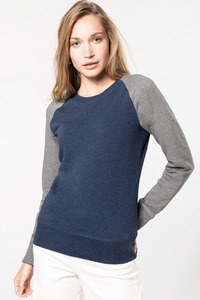 Kariban K492 - Zweifarbiges Damen-Sweatshirt BIO mit Rundhalsausschnitt und Raglanärmeln