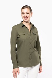 Kariban K591 - Langarm-Safarihemd für Damen