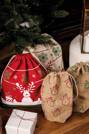 Kimood KI0735 - Tasche mit Kordel und Weihnachtsmotiven